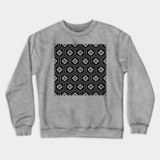 Traditional Japanese Kikko Pattern Black on Gold Crewneck Sweatshirt